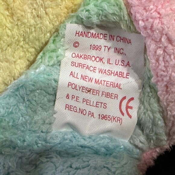 Ty Original Beanie Baby, Groovy the Bear, Tie-Dye Rainbow, DOB January 10, 1999 - Picture 14 of 15